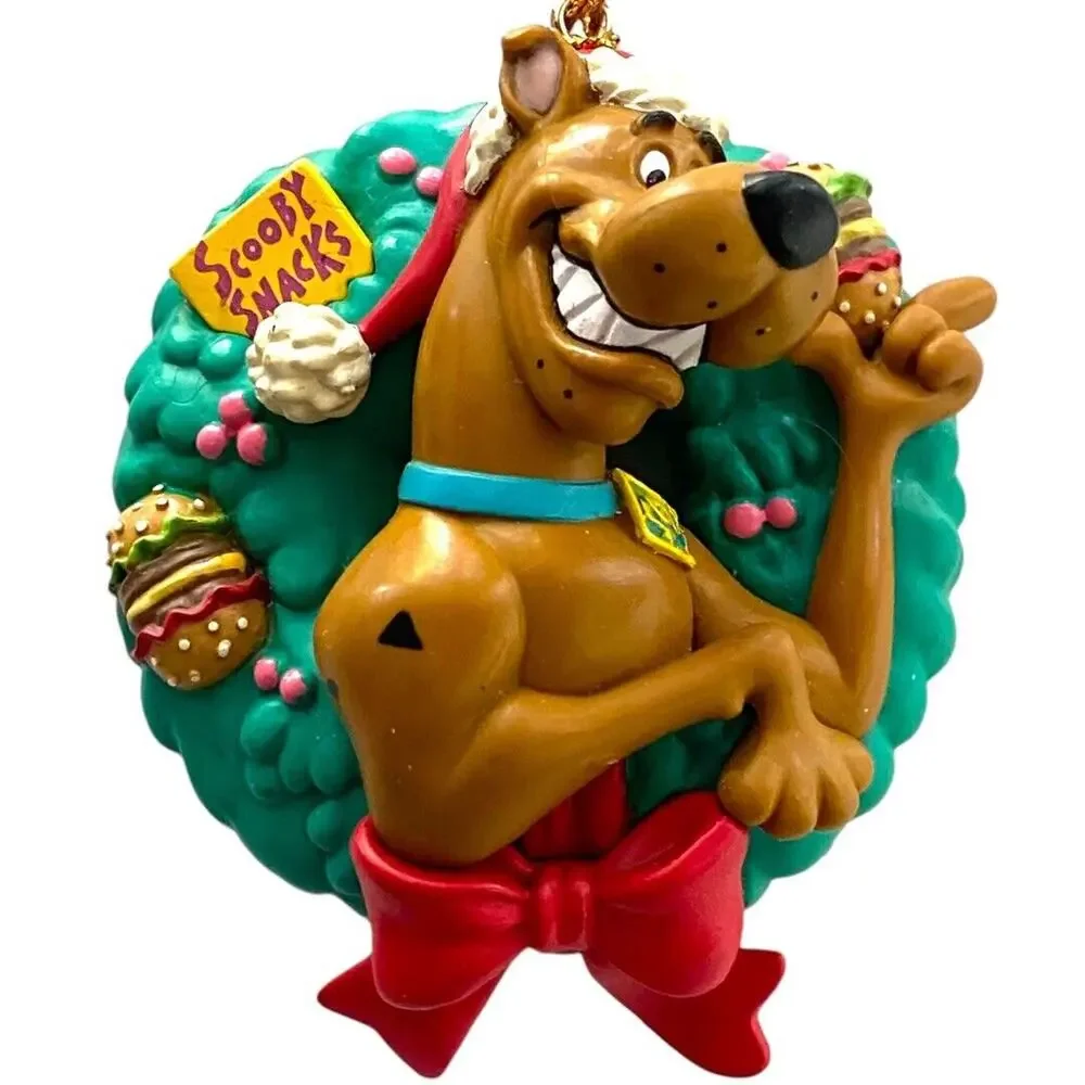 Vintage Scooby Doo Christmas Ornament Wreath Scooby Snacks Hanna Barbera 1998 - Picture 1 of 8